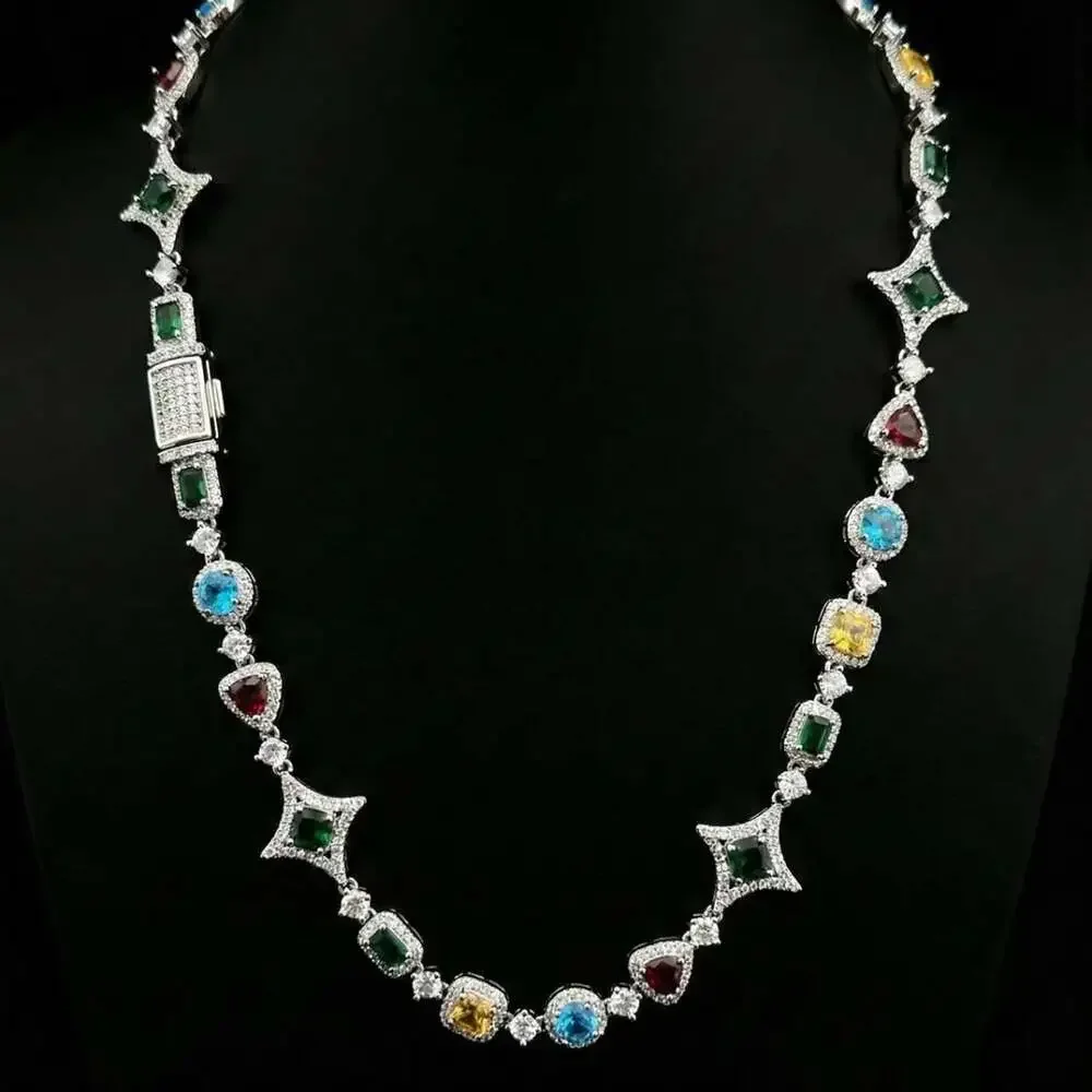 Multi Coloured Gemstone Necklace 18 Inch Aa 09